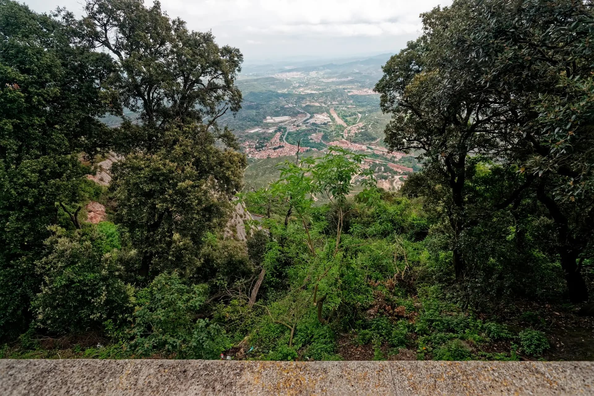 The monastery of Santa Maria de Montserrat beneath the rock pinnacles