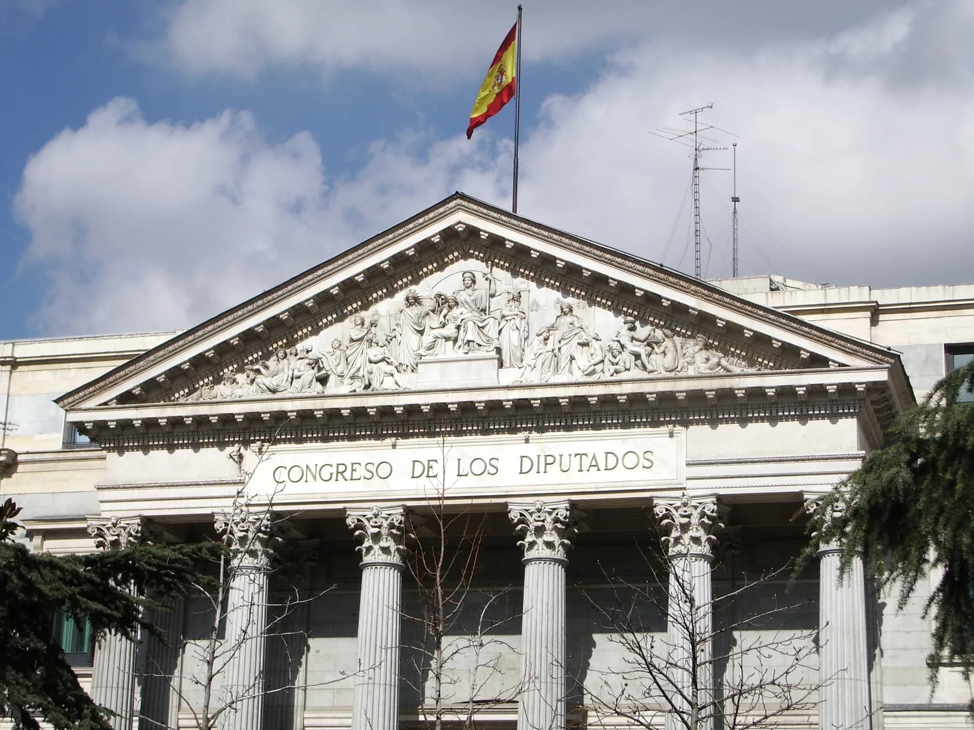 La façana del Congrés dels Diputats a Madrid