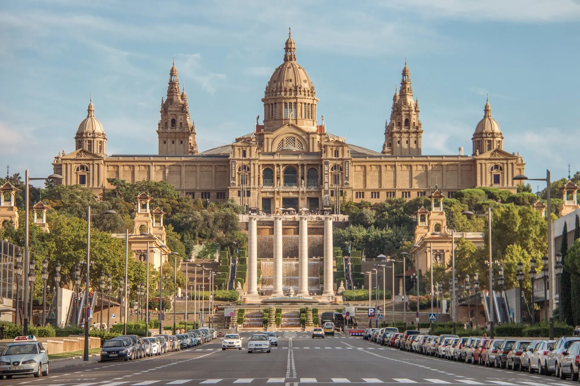 The Palau Nacional on Montjuïc, home of the MNAC, seen from Avinguda Maria Cristina