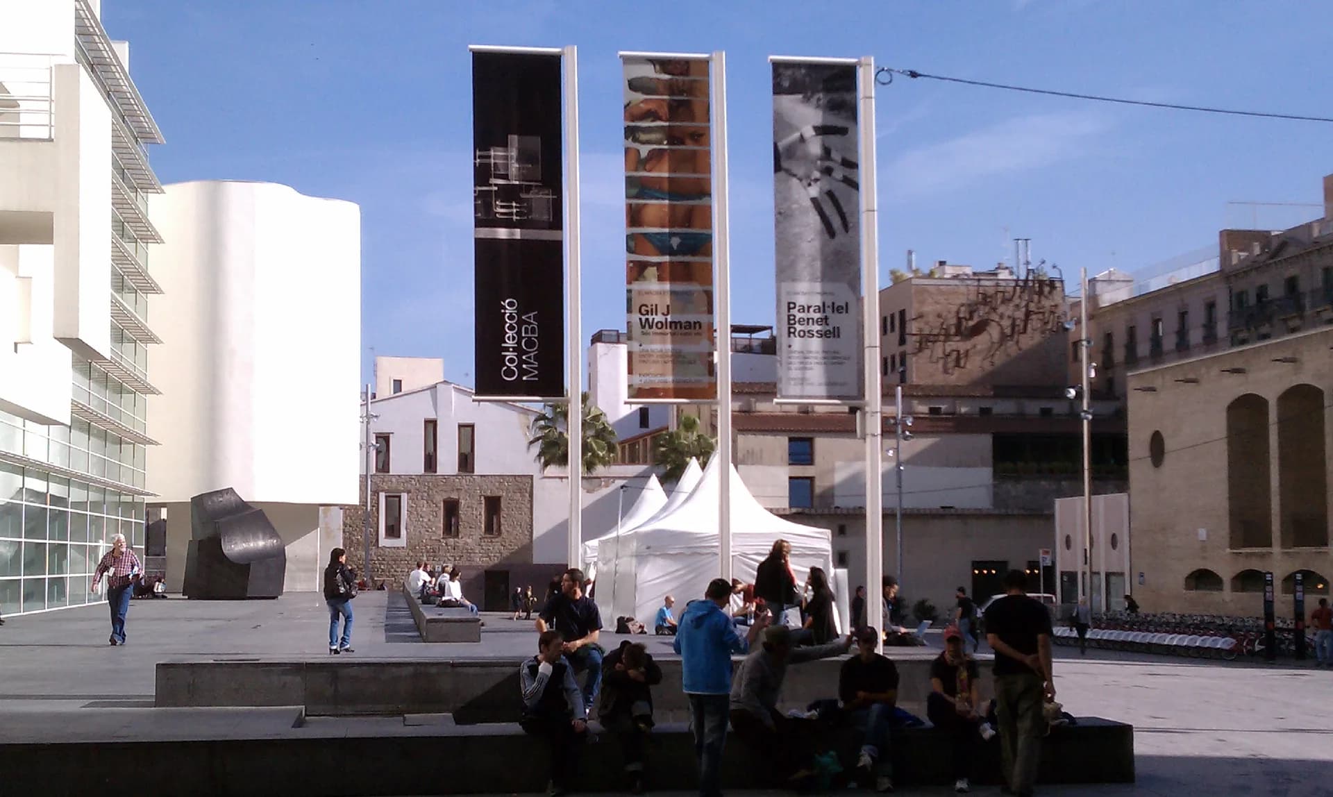 Plaça dels Àngels with the white MACBA building on the left