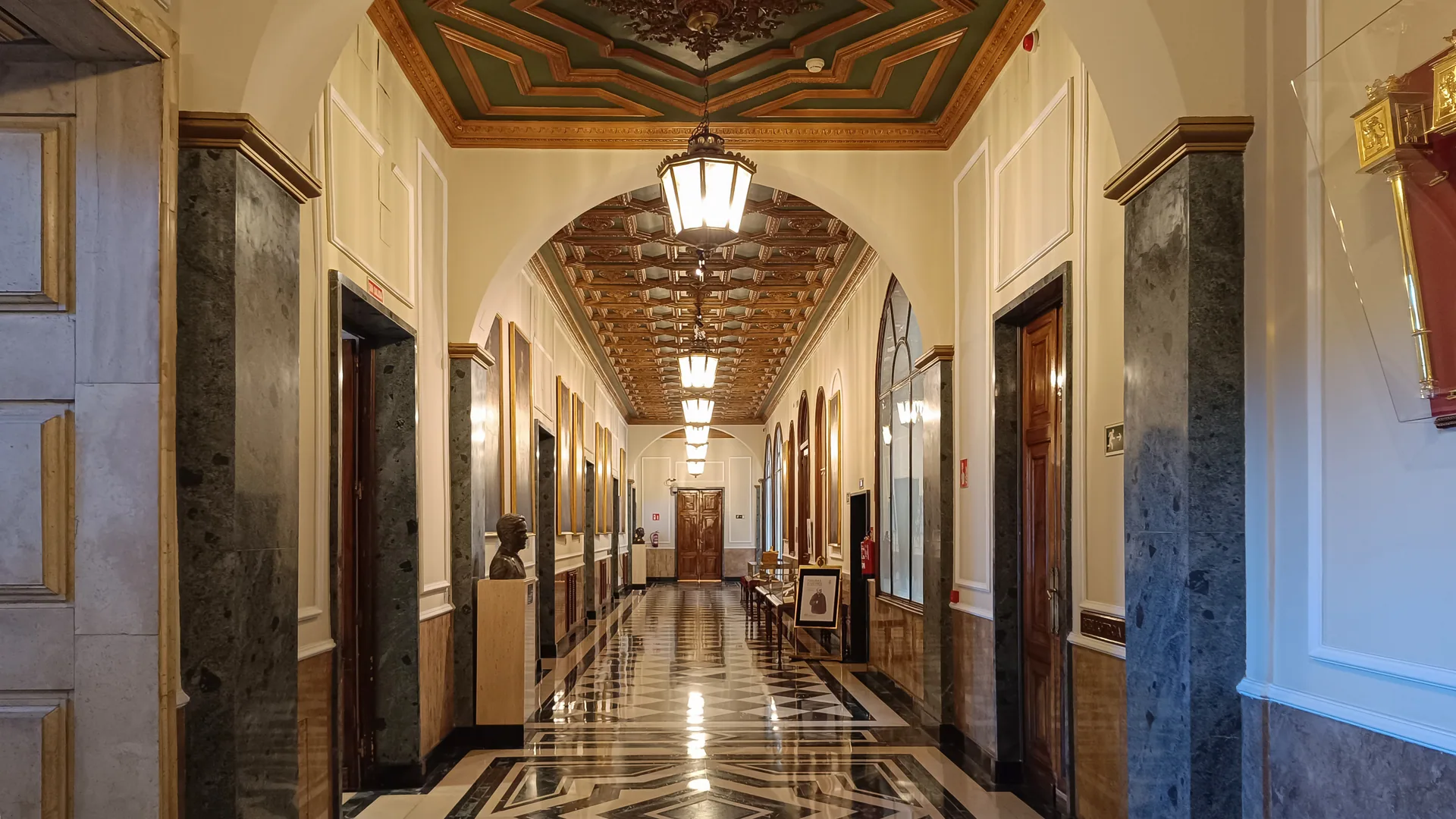 A corridor in the Senate palace in Madrid